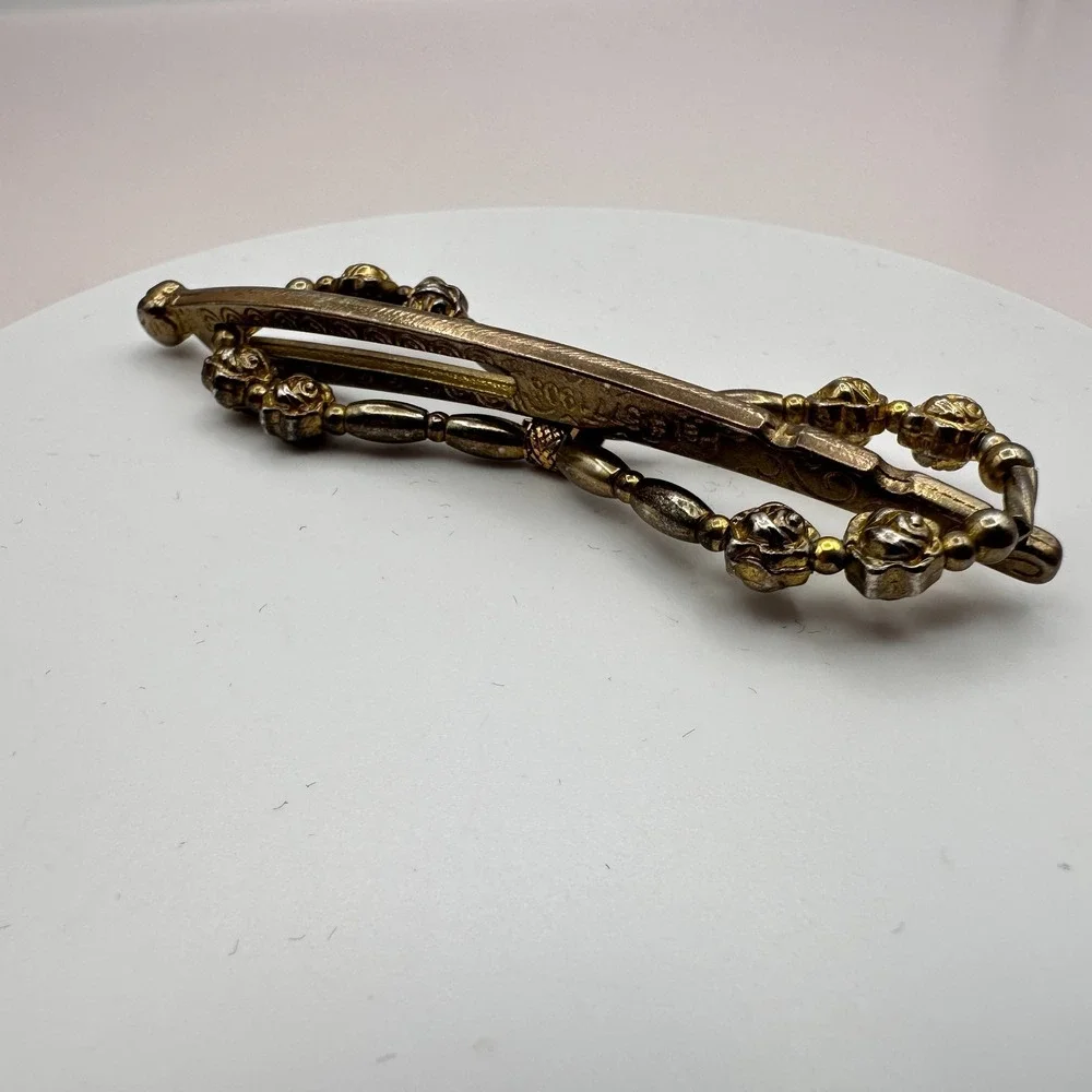 Vintage 90s Floral Barrette Hair Clip Beaded Women's Classic Fashion Jewelry‎